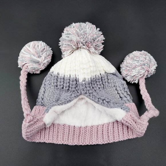 Women Beige Yellow Winter Peruvian Cover Ears Beanie Hat Ear Flaps Sherpa  Snow - Picture 9 of 9